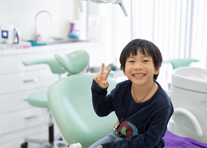 happy child at dentists